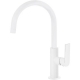 Monomando lavabo tres exclusive loft colors caño curvo 418mm blanco mate 20020506bm