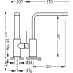 Monomando cocina tres exclusive vertical 310 mm acero 062.435.ac