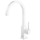 Monomando cocina tres exclusive cuadro vertical caÑo curvo blanco mate 367 mm 030.497.bm