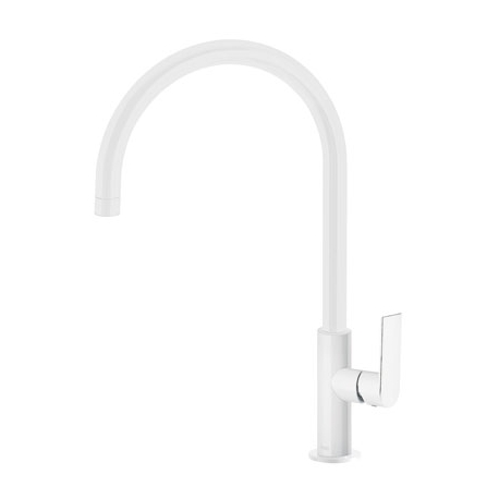 Monomando cocina tres exclusive loft fregadero vertical caÑo curvo blanco mate 200.440.02.bm