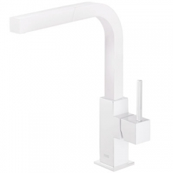 Monomando cocina tres exclusive cuadro fregadero extraible blanco 006.437.bm