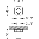 Codo tres con toma pared para flexo 200.183.01