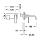 Monomando lavabo tres exclusive slim empotrado 180mm cromo 20230013