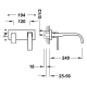Monomando lavabo tres exclusive slim empotrado 240mm cromo 20230034