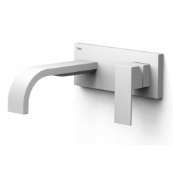 Monomando lavabo tres exclusive cuadro empotrado 180mm blanco mate 00630011bm