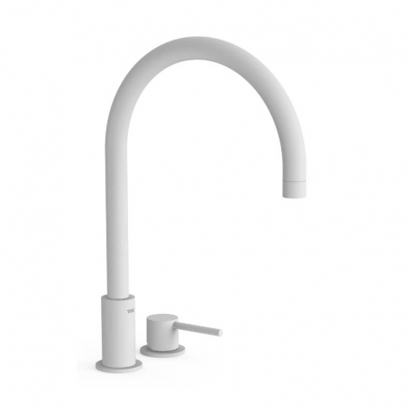 Monomando lavabo repisa tres exclusive study 373mm blanco mate 26110501bm