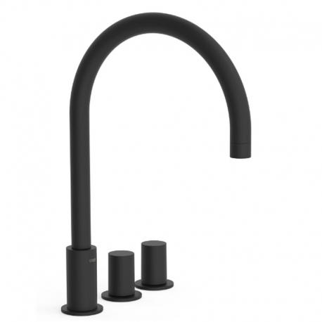 Bimando lavabo de repisa tres exclusive study 373mm negro mate 06110501nm