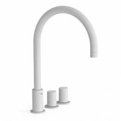 Bimando lavabo de repisa tres exclusive study 373mm blanco mate 06110501bm