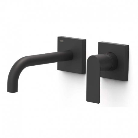 Monomando lavabo tres loft empotrado 180mm negro mate 20030021nm