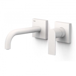 Monomando lavabo tres loft empotrado 180mm blanco mate 20030001bm