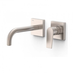 Monomando lavabo tres exclusive project-tres empotrado 180mm acero 21130001ac