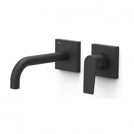 Monomando lavabo tres exclusive project-tres empotrado 240mm negro mate 21130022nm