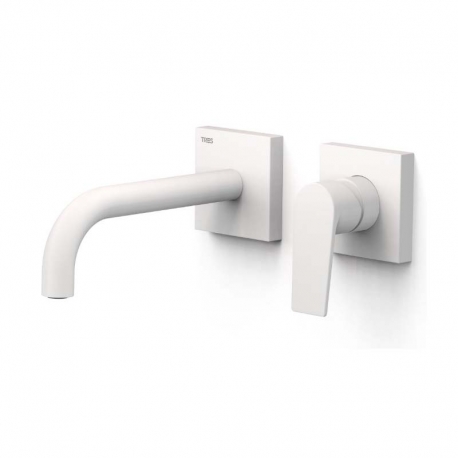 Monomando lavabo tres exclusive project-tres empotrado 240mm blanco mate 21130002bm