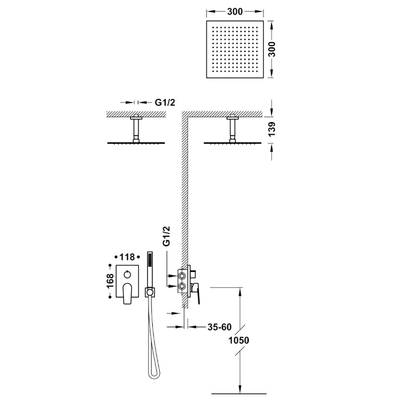 Comprar Kit empotrado de ducha/bañera monomando negro mate 3 vías online