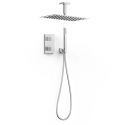 Monomando kit ducha termostatico tres exclusive slim empotrado 400mm cromo 20225053
