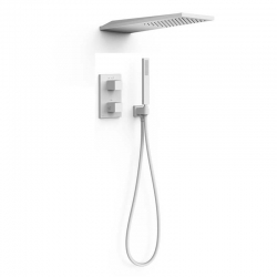 Monomando kit ducha termostatico tres exclusive slim empotrado 550mm blanco mate 20225055bm