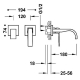 Monomando lavabo slim tres empotrado 180mm acero 20230003ac