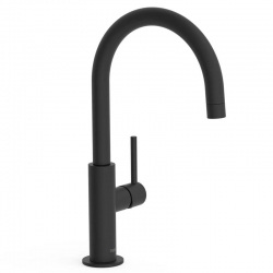 Monomando lavabo tres study maneta caño curvo 324mm negro mate 26290402nm