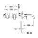 Monomando lavabo tres exclusive project-tres empotrado 180mm negro mate 21130021nm