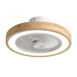 Ventilador de techo dupi con plafon led mando 50cm 25w madera