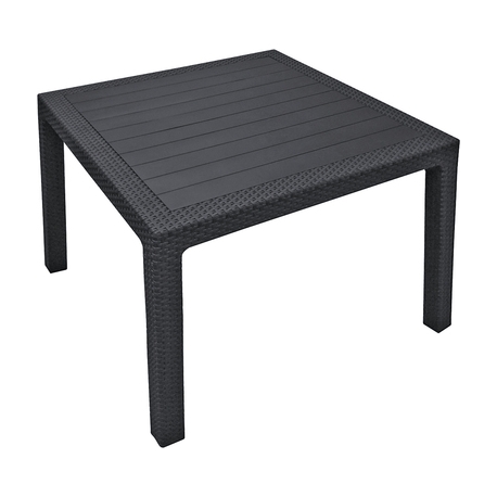 ⇒ Mesa jardin keter cuadrada quartet 95 x 95 cm ratan grafito ▷ Precio. ▷  Comprar con los Mejores Precios. Ofertas online