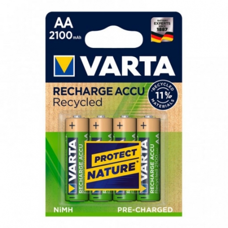 Pila recargable varta recycled aa 2100 mah 4 unidades