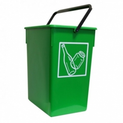 Cubeta reciclar fervik con asa 26l verde