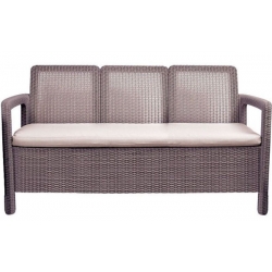 Sofa ratan resina triple tarifa marron