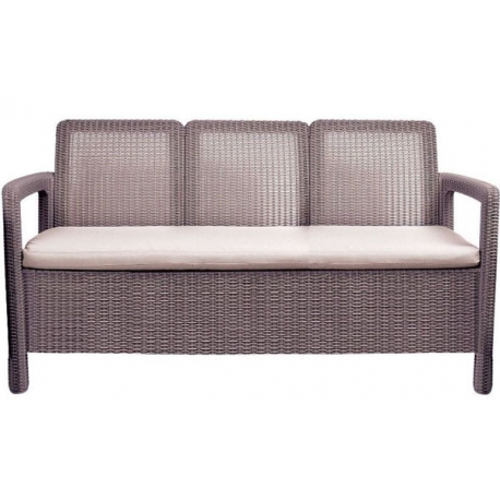 Sofa ratan resina triple tarifa marron