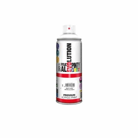 Pintura spray acrilica pintyplus blanco mate 520 cc