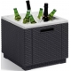 Mesa nevera ratan resina ice cube grafito 42 x 42 x 41cm