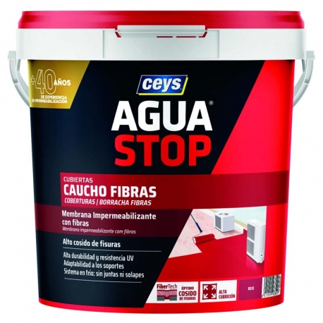 Impermeabilizante ceys aguastop caucho fibras 5kg rojo