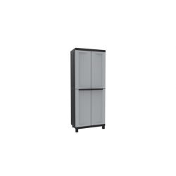 Armario resina escobero 2 puertas negro gris twist black 68 x 39 x 170 cm