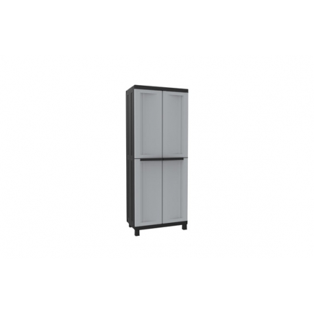 Armario resina escobero 2 puertas negro gris twist black 68 x 39 x 170 cm