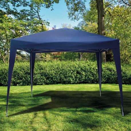 Carpa plegable aluminio 3x3m poliester azul + bolsa transporte