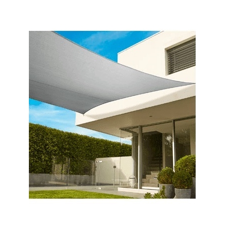 Toldo vela sombreo grade rectangular 5x3 m gris 340 gr coolaroo