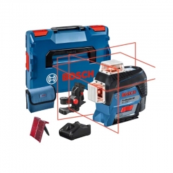 Nivel laser de lineas bosch gll 3-80 c + placa reflectora de medida laser + gba 12v 2ah + gal 12v-40 + l-boxx + accesorios