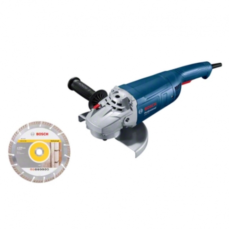 Miniamoladora bosch gws 20-230 p professional + 1 disco de corte diamante