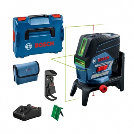 Nivel laser combinado bosch gcl 2-50 cg + l-boxx 136 + placa reflectora medida laser + gba 12v 2ah + gal 12v-40 + accesorios