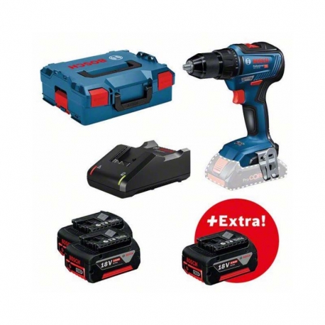 Atornillador bateria bosch gsr 18v-55 + l-boxx 136 + gba 18v 5ah + gal 18v-40