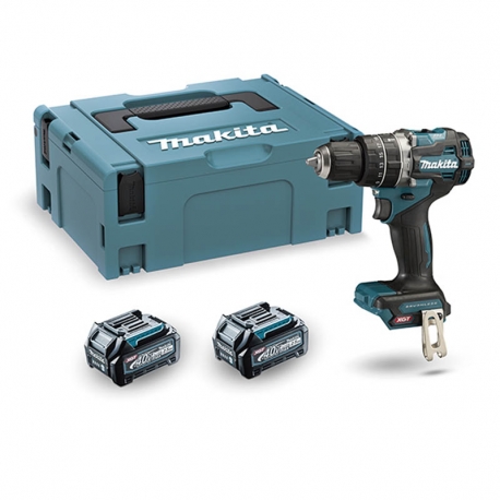 Taladro bateria percutor makita hp002gd201 bl 40v xgt 65nm + 2 baterias 2,5ah + cargador + maletin