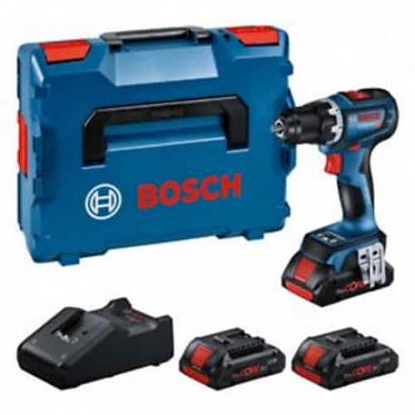 Taladro atornillador a bateria bosch gsr 18v-90 c + 3 procore18v 4.0ah + gal 18v-40 en l-boxx