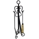Juego chimenea 4 piezas imex el zorro argolla forja 70 cm