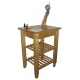 Mesa jamonera soporte giratorio y ruedas haya