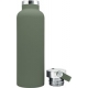 Botella termo inox sport 750 ml verde kaki doble pared