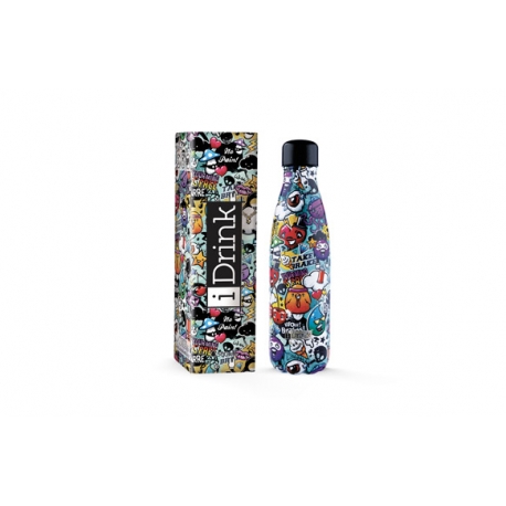 Botella termo inox idrink 500 ml graffiti