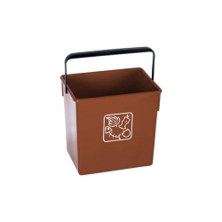 Cubeta reciclar con asa 12 l organico marron