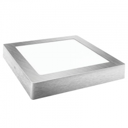 Downlight led matel18w superficie cuadrado plata luz calida 2700k 1600lm 230 mm