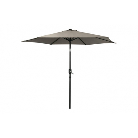 Parasol aluminio inclinable con manivela taupe 2.5 m tubo 38 mm