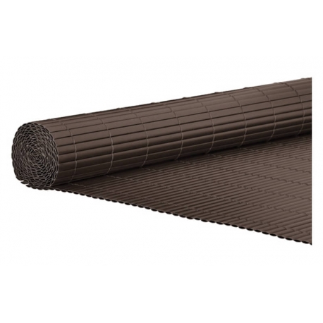 Cañizo pvc reforzado 2 tabiques 19 mm 1,5 x 3 m chocolate